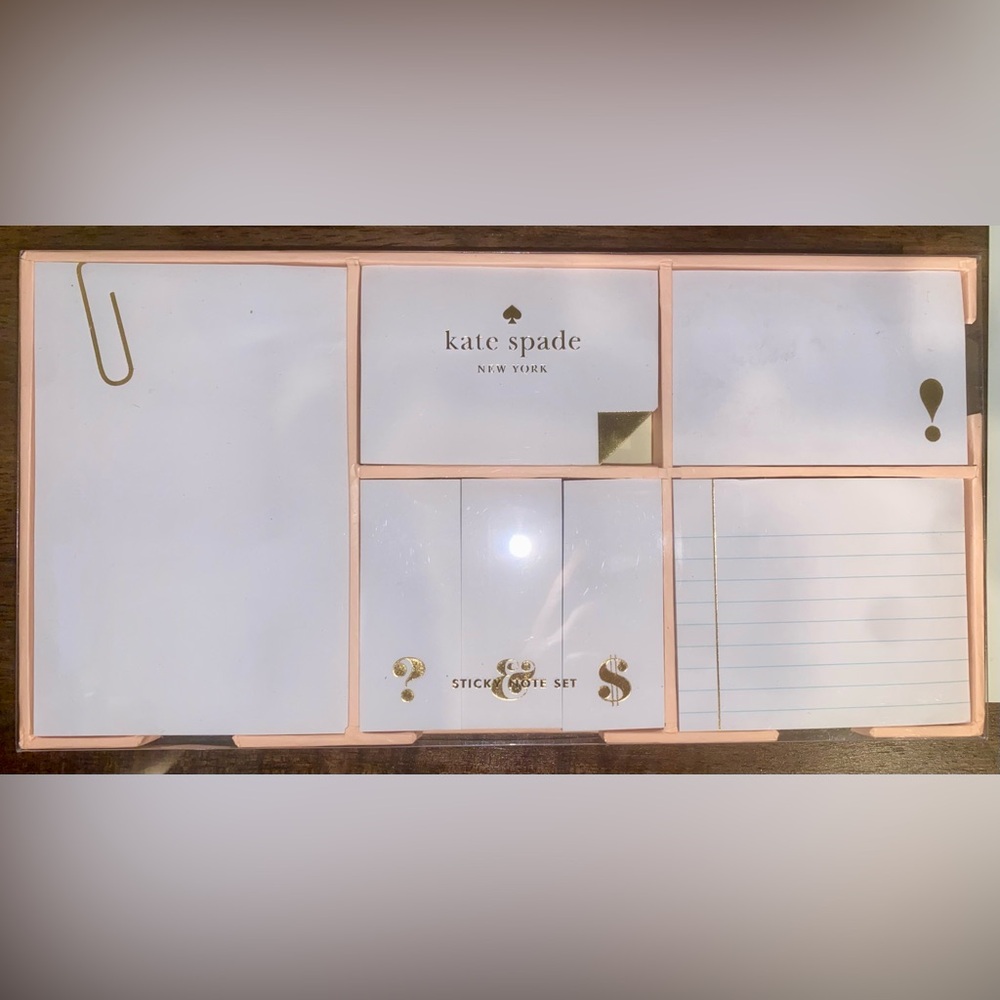 Kate Spade White and Gold Sticky Note Set